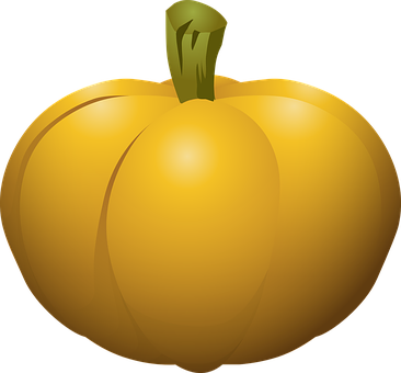 Golden Pumpkin Vector Illustration PNG with transparent background
