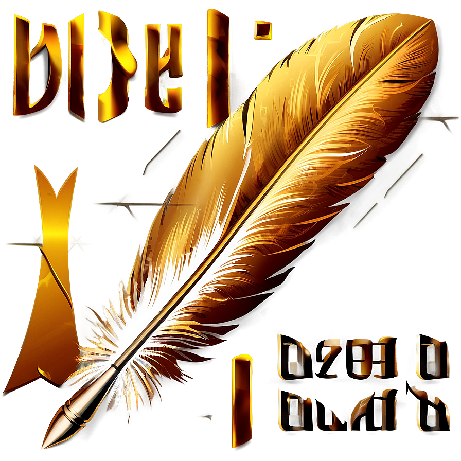 Golden Quill Pen Png 06122024 Image