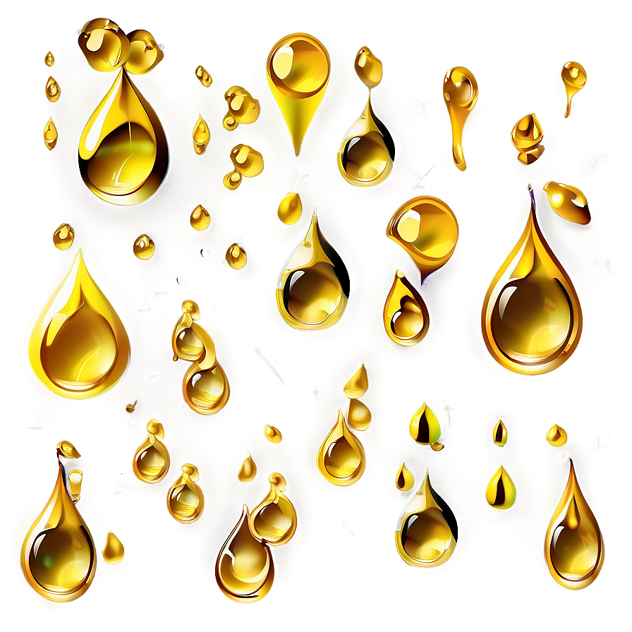 Golden Raindrop Png 4