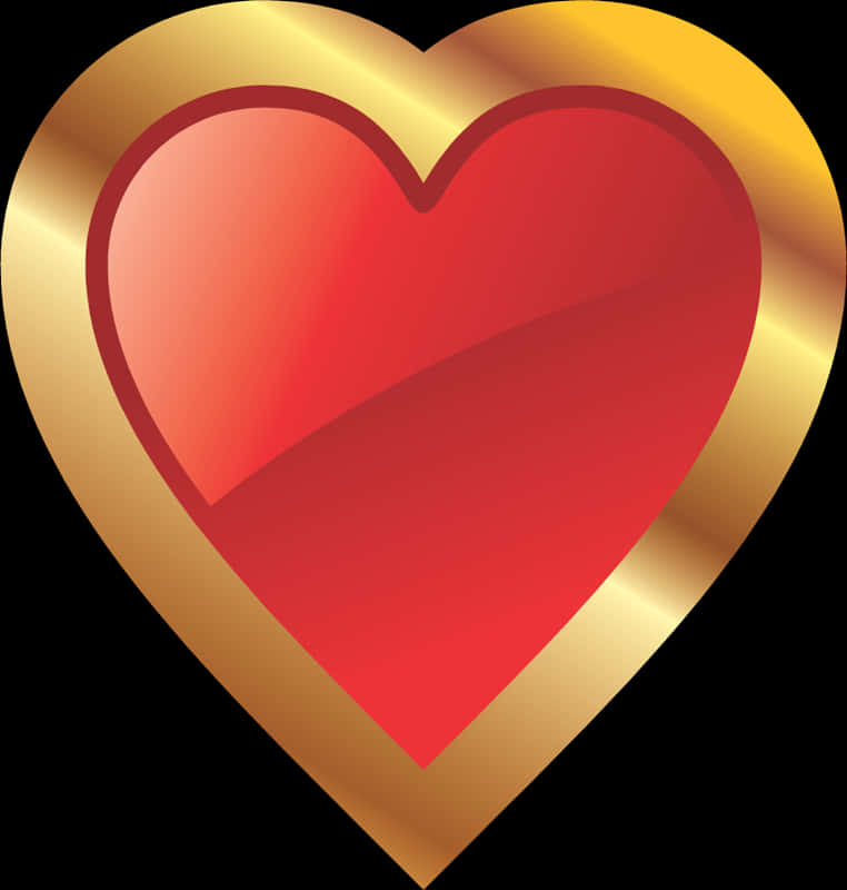 Golden Red Heart Graphic