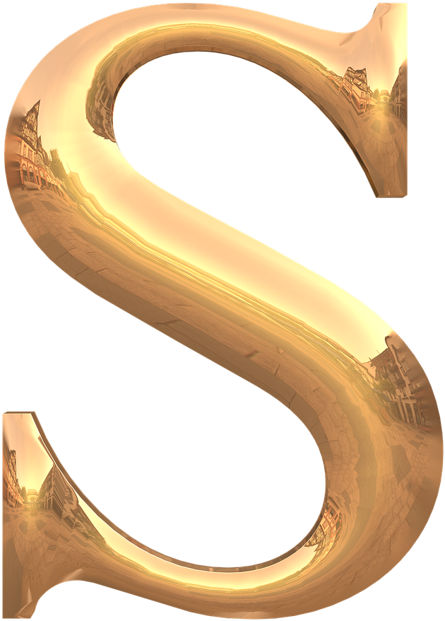 Golden Reflective Letter S