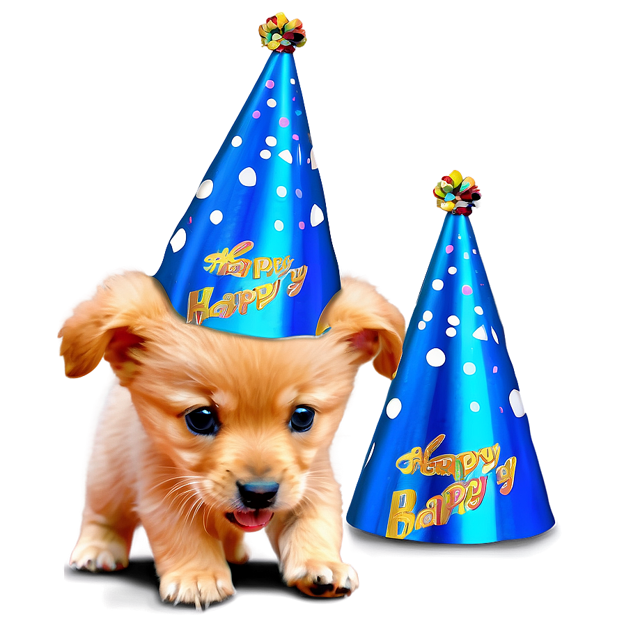 Golden Retriever Puppy Birthday Hat Png 48