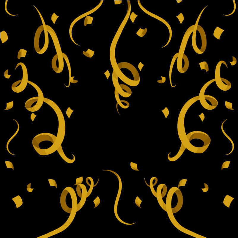 Golden Ribbon Confetti Celebration Background