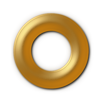 Golden Ringon Black Background PNG with transparent background