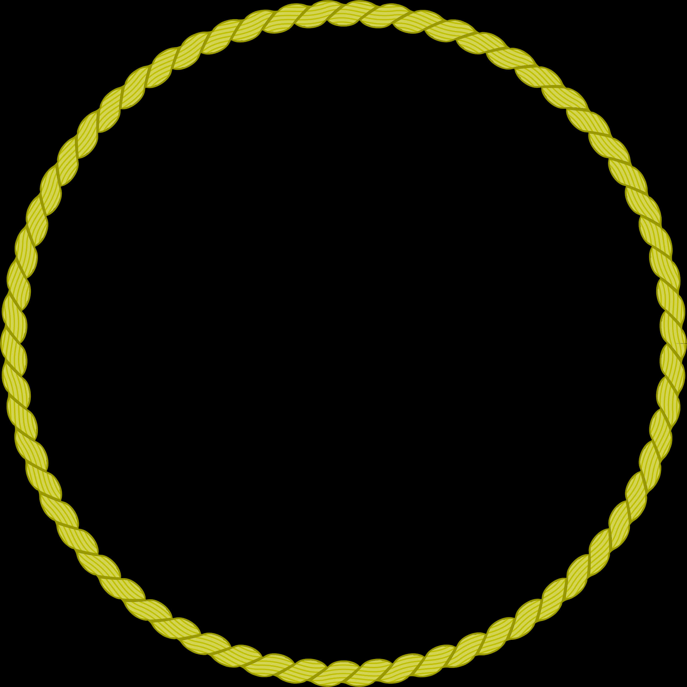 Golden Rope Circle Frame PNG image with a transparent background, free high-resolution download