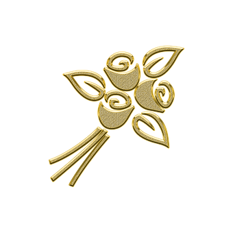 Golden Rose Bouquet Graphic PNG with transparent background