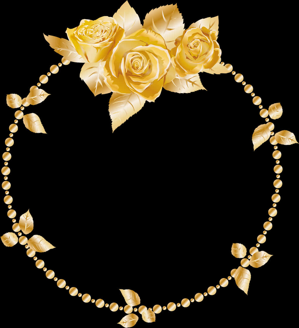 #rose #oses #wreath #gold #header #border #frame #decor - Vector Gold Frame Png, Transparent Png PNG with transparent background