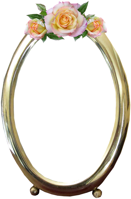 Golden Rose Oval Frame