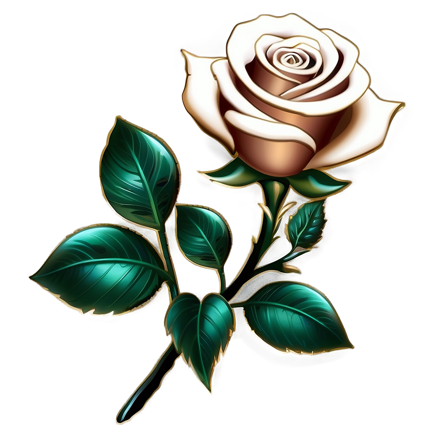 Golden Rose Png 81