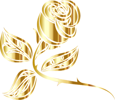 Golden Rose Vector Art