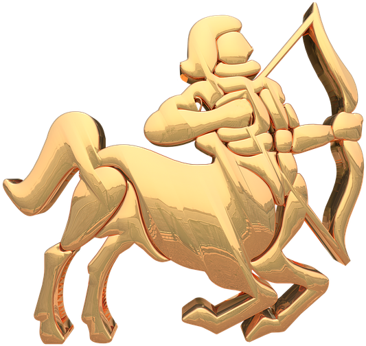 Golden Sagittarius Symbol3 D