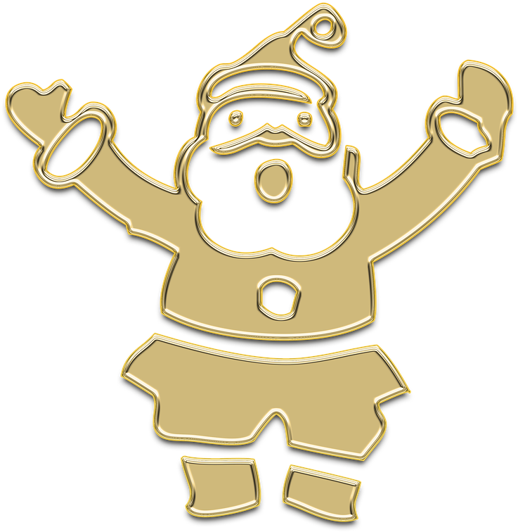 Golden Santa Claus Figurine PNG with transparent background