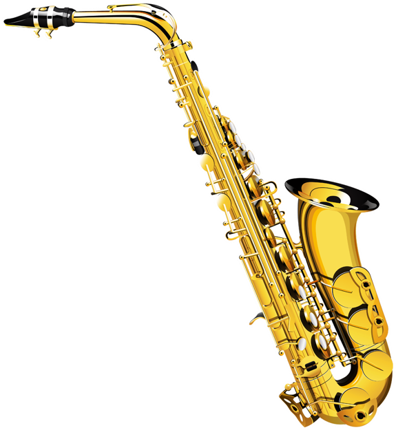 Golden Saxophone Isolated