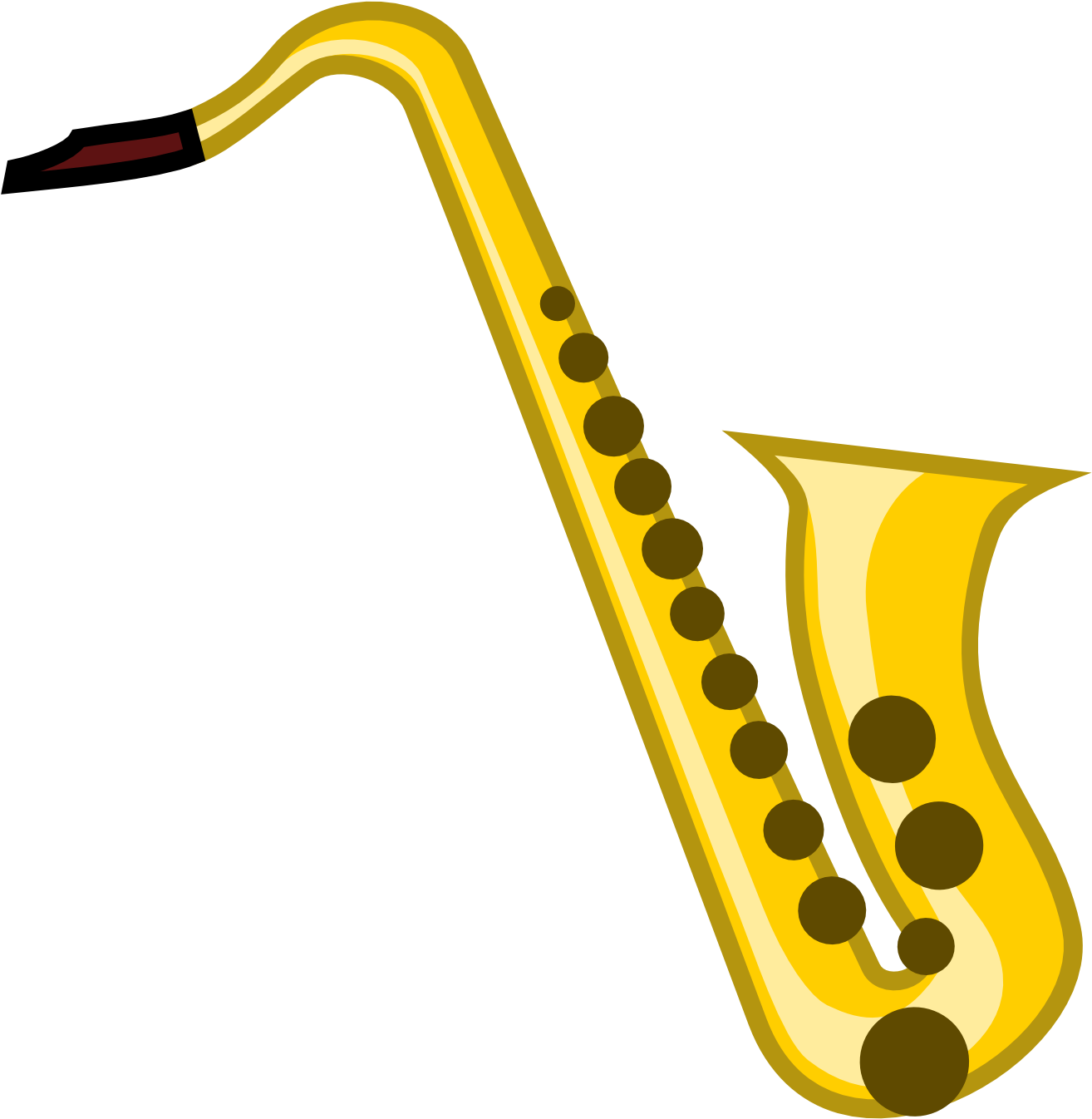 Golden Saxophone Vector Illustration