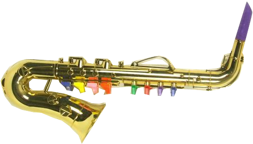 Golden Saxophonewith Colorful Keys