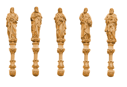 Golden_ Sculptures_on_ Pedestals