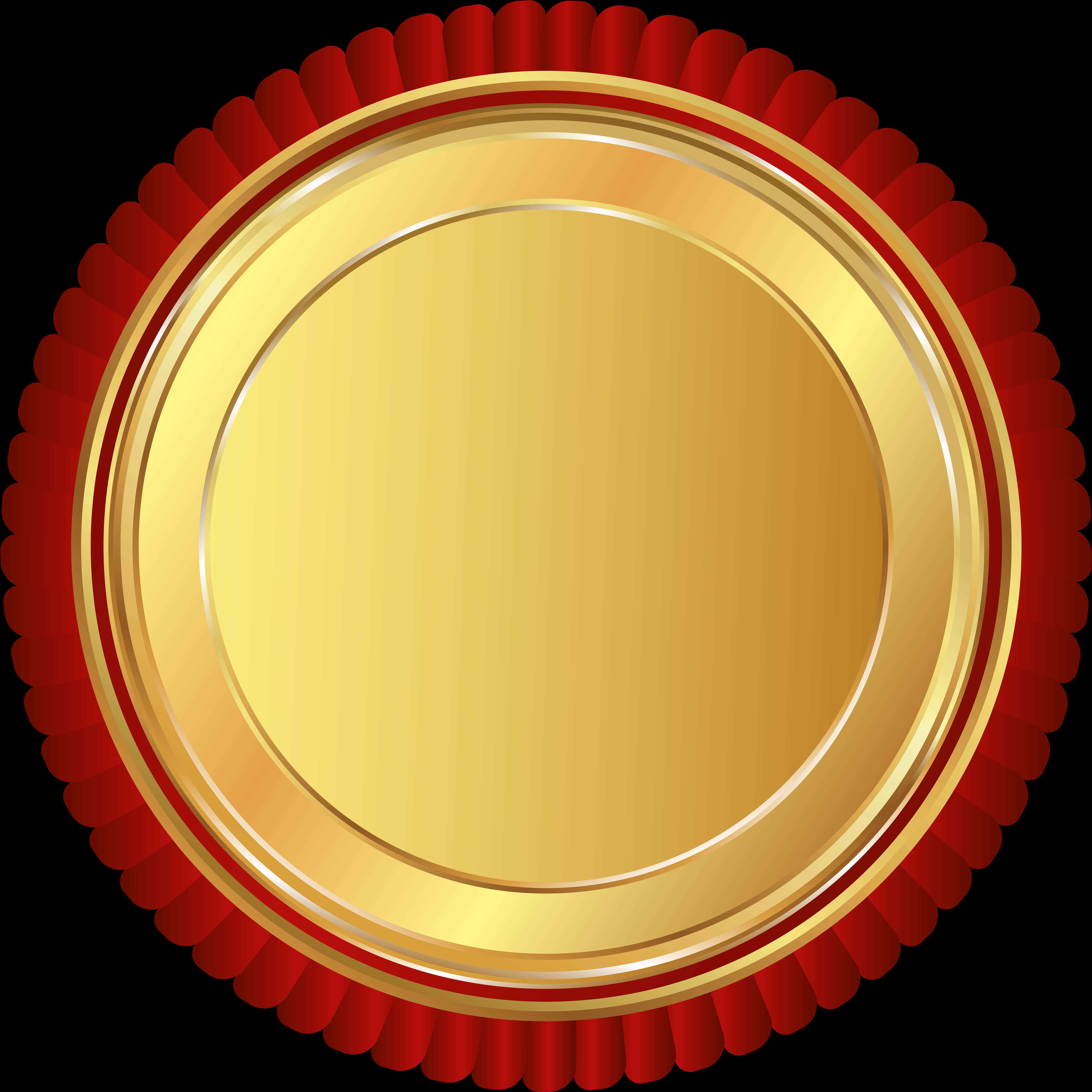 Golden Seal Red Ribbon Vector