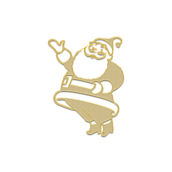 Golden Silhouette Santa Celebrating