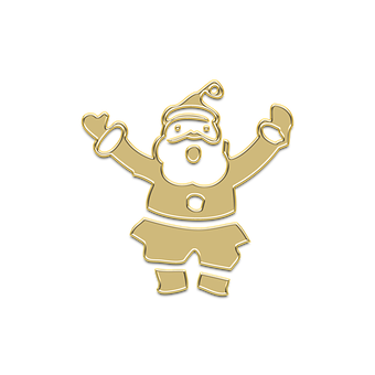 Golden Silhouette Santa Claus PNG with transparent background