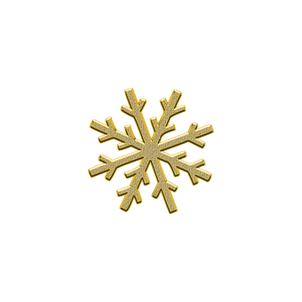 Golden Snowflake Black Background PNG with transparent background