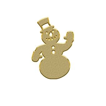 Golden Snowman Graphic PNG with transparent background