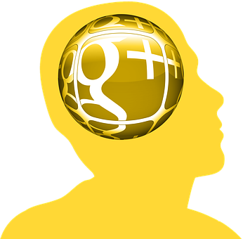 Golden Social Media Brain Illustration PNG with transparent background