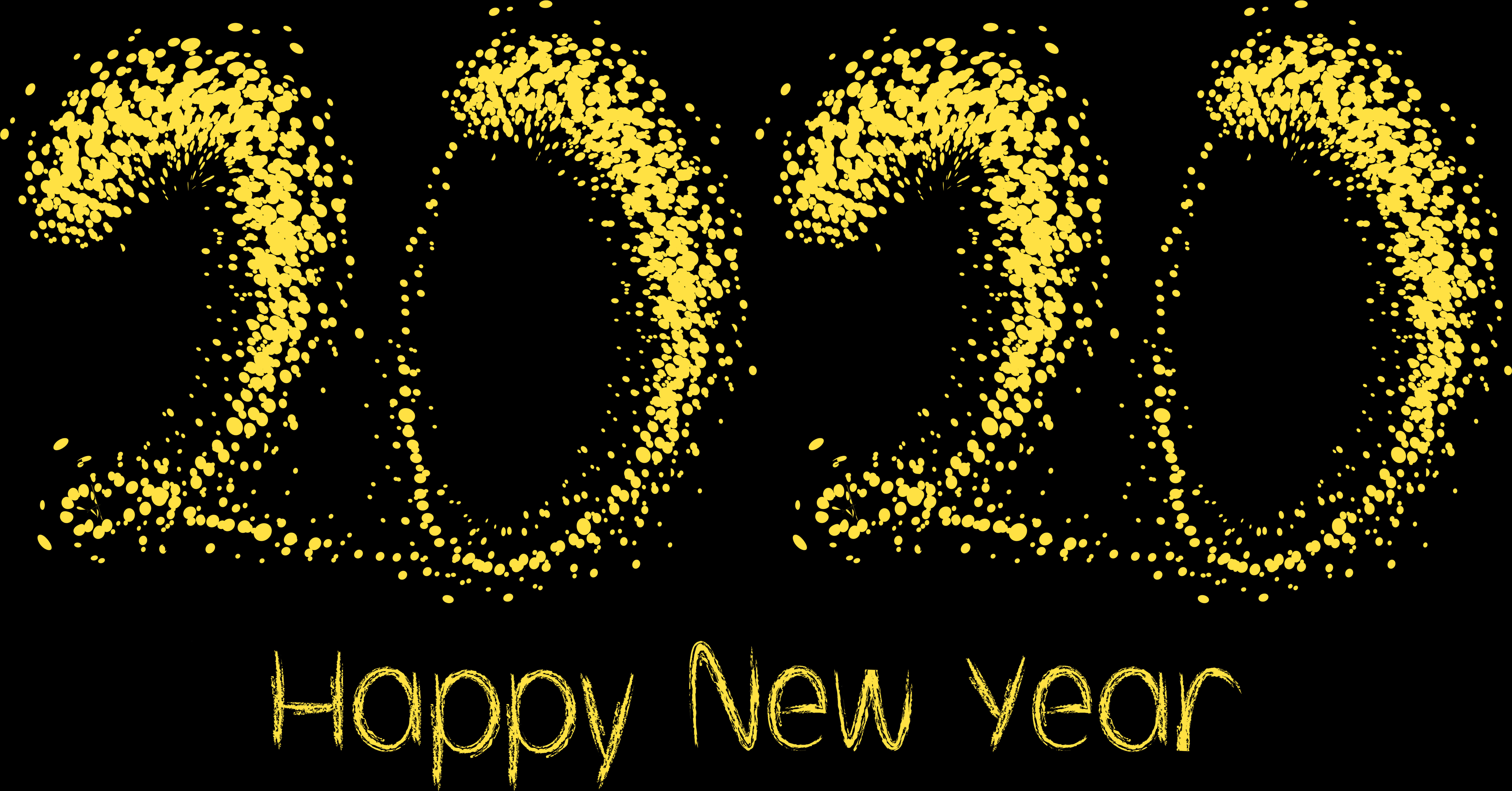2020 Yelow Happy New Year Png Clipart Image - New Year 2020 Clipart, Transparent Png PNG with transparent background