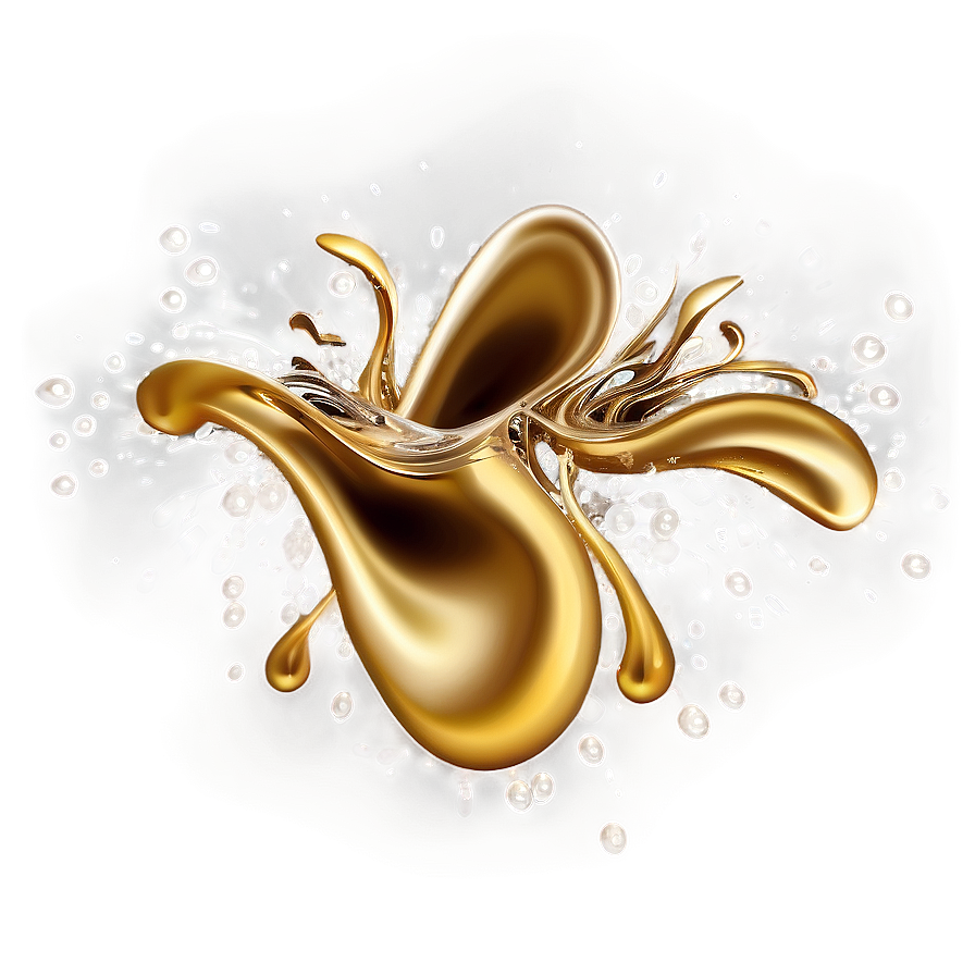 Golden Splash With Pearls Png 06282024