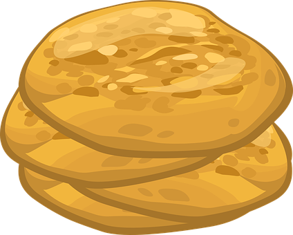 Golden Stacked Pancakes Vector PNG with transparent background