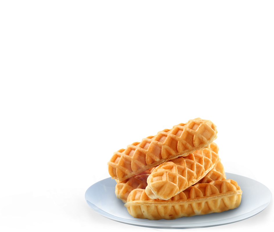 Golden Stacked Waffleson Plate