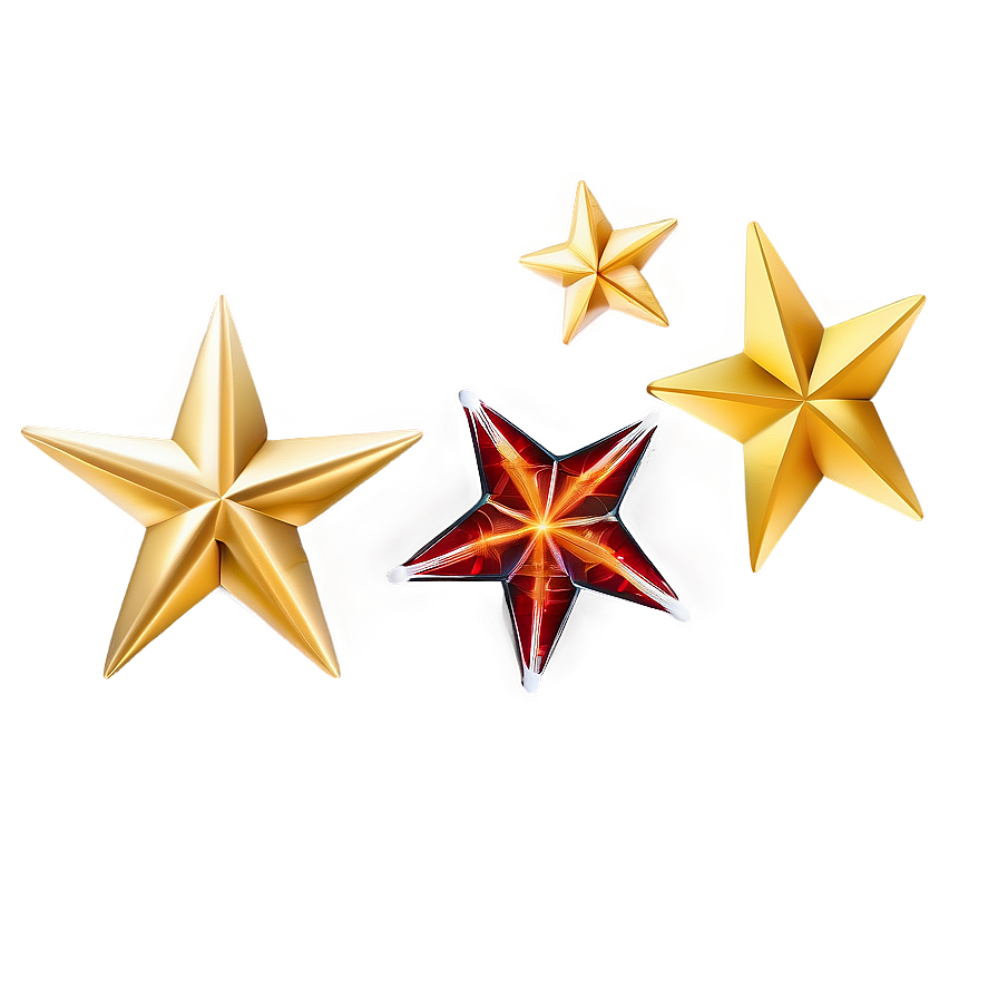 Golden Star Design Png Uca