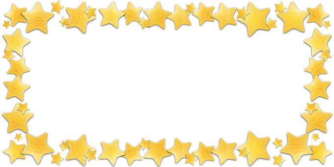 Golden Star Frame Background PNG with transparent background
