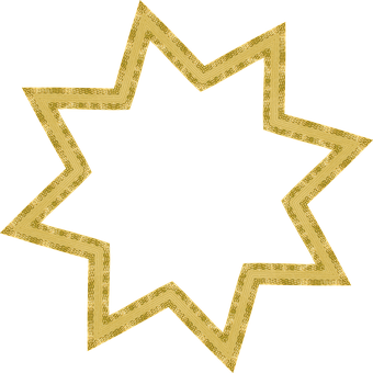 Golden Star Outline Black Background PNG with transparent background