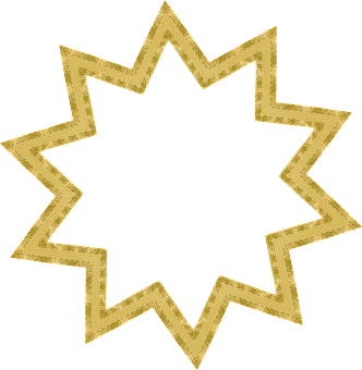 Golden Starburst Outline PNG with transparent background