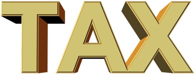 Golden T A X Letters3 D Rendering