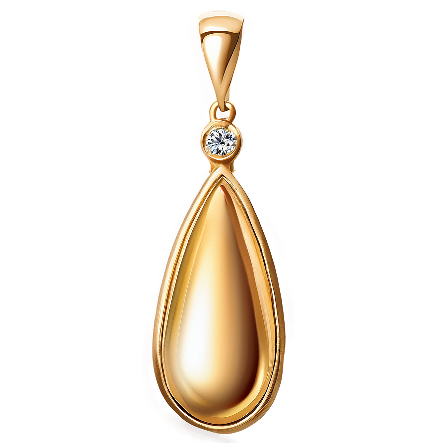 Golden Teardrop Jewelry Png Klb