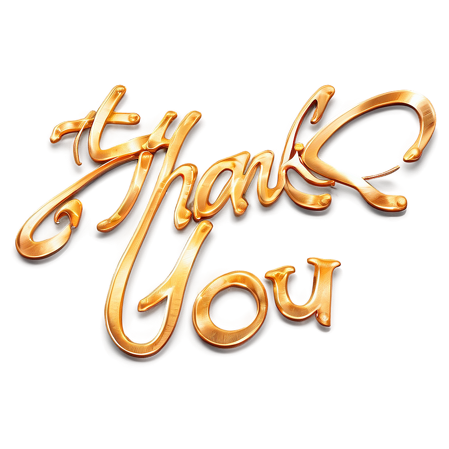Golden Thank You Script PNG 91 PNG with transparent background