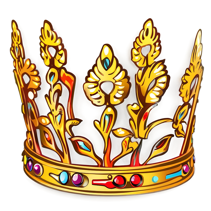 Golden Tiara Outline PNG 05252024 PNG with transparent background