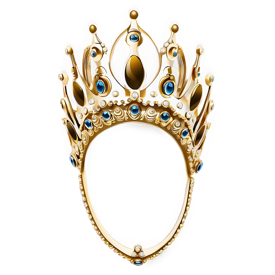 Golden Tiara Outline PNG 4 PNG with transparent background
