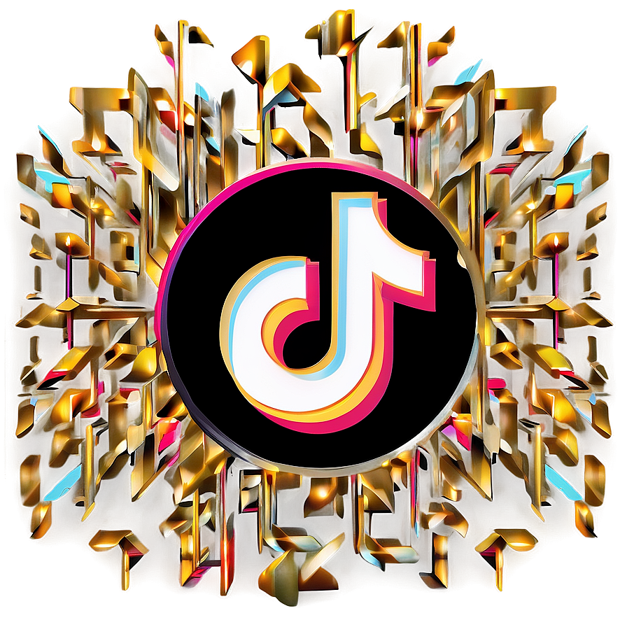 Golden TikTok Logo PNG 06112024 PNG with transparent background