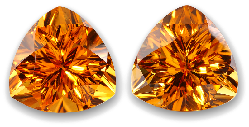 Golden Topaz Gemstones Pair PNG image with a transparent background, free high-resolution download