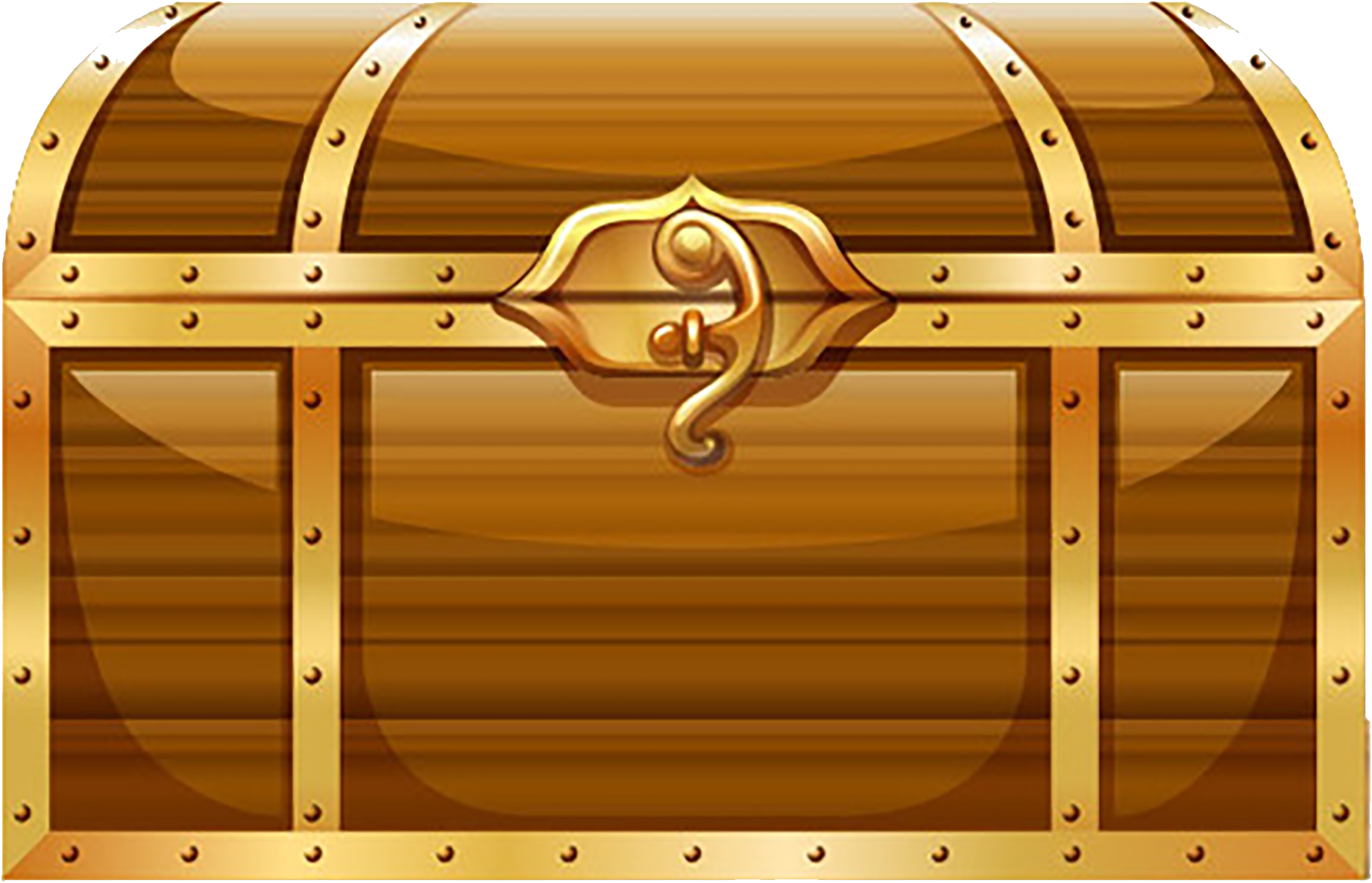 Golden Treasure Chest Illustration