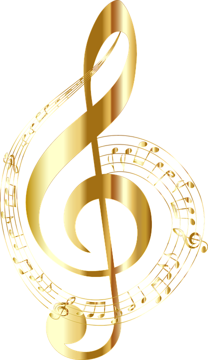 Golden Treble Clef Musical Symbol