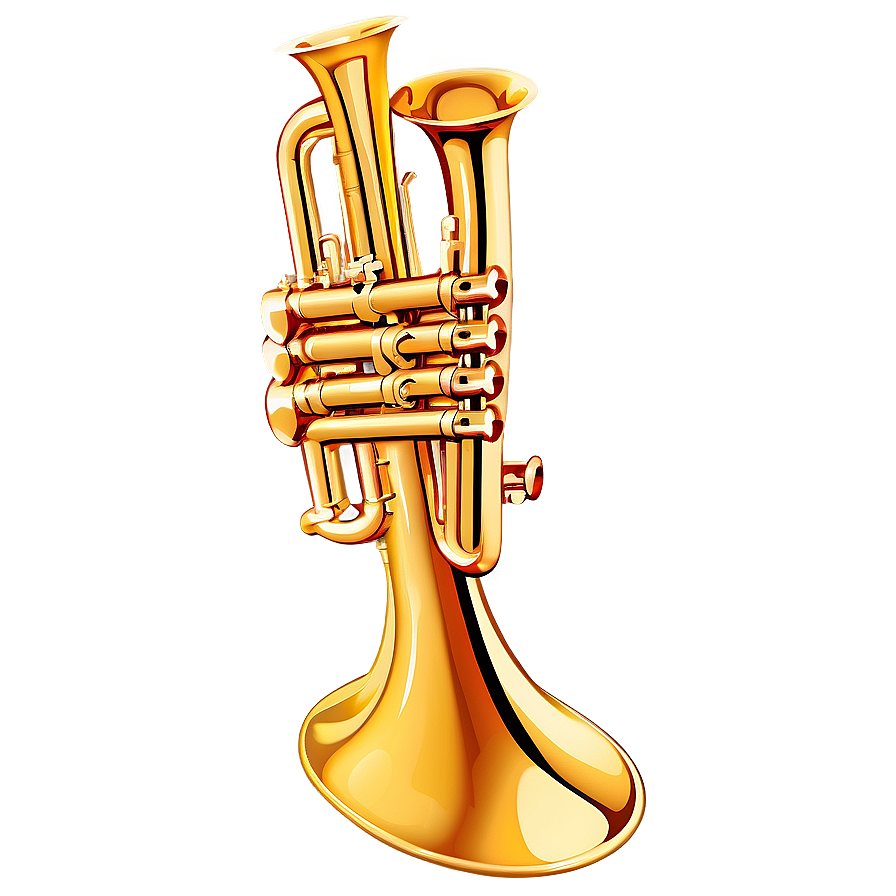 Golden Trumpet Design Png Gho