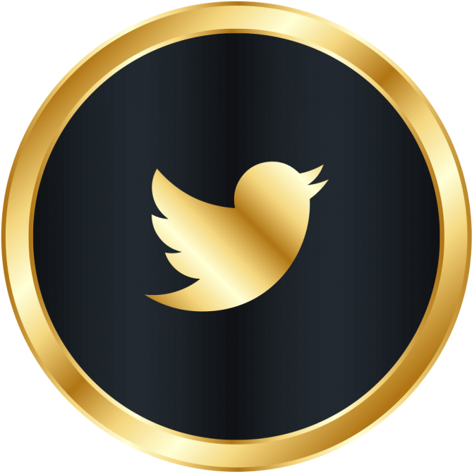 Golden Twitter Logoon Black