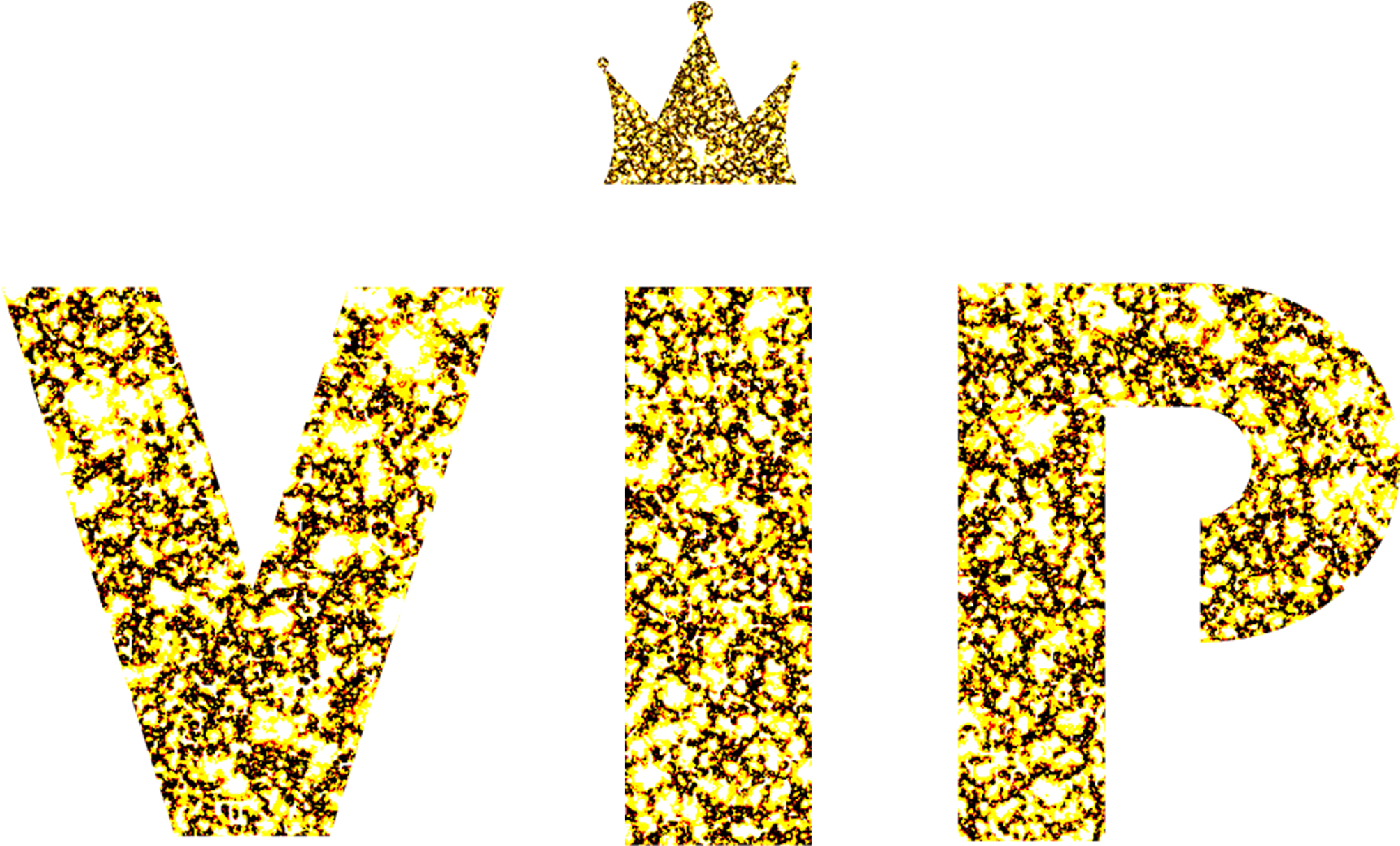 Golden V I P Textwith Crown