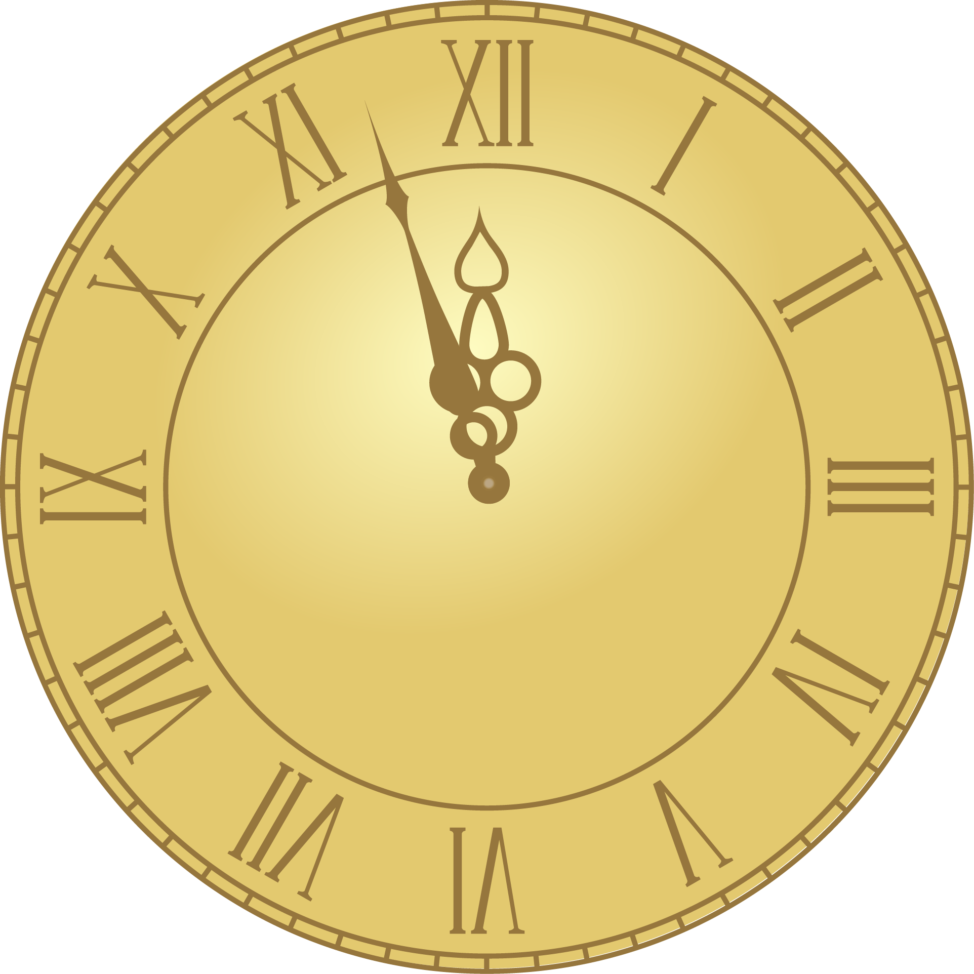 Golden Vintage Clock Face