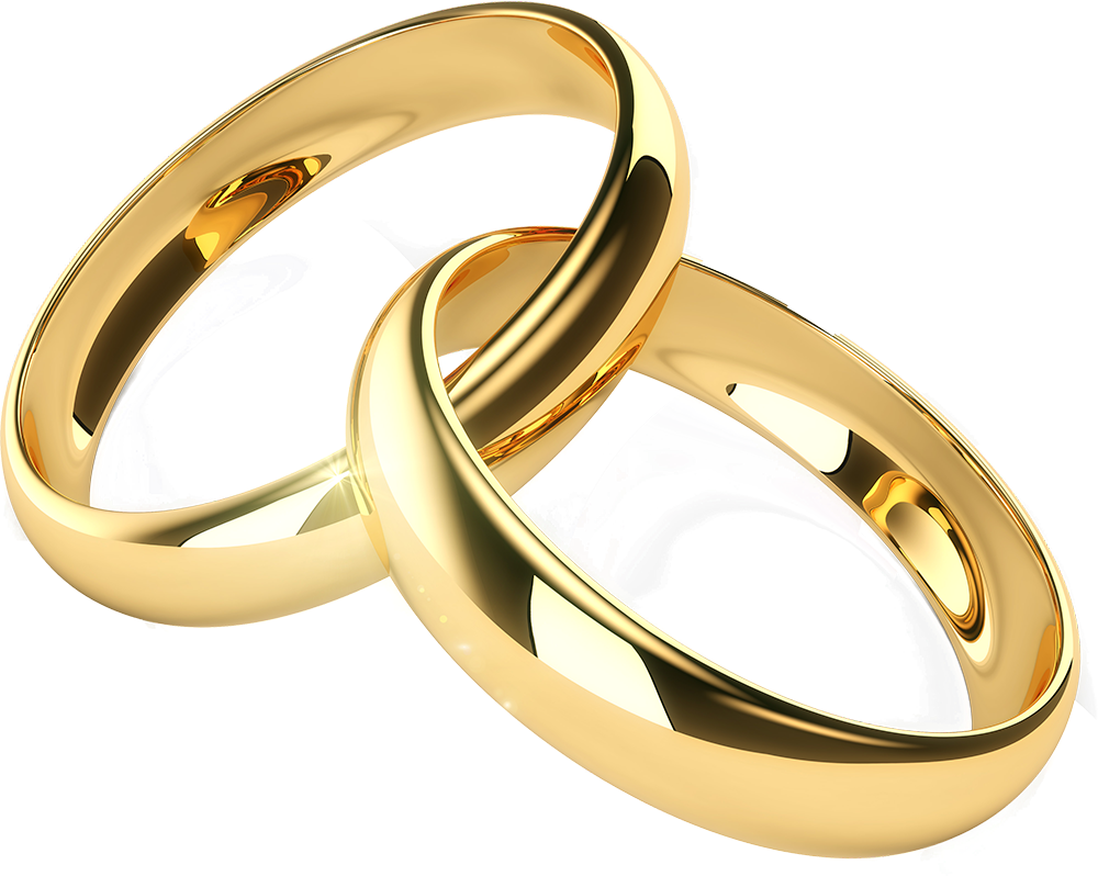 Golden Wedding Rings Interlocked Clipart