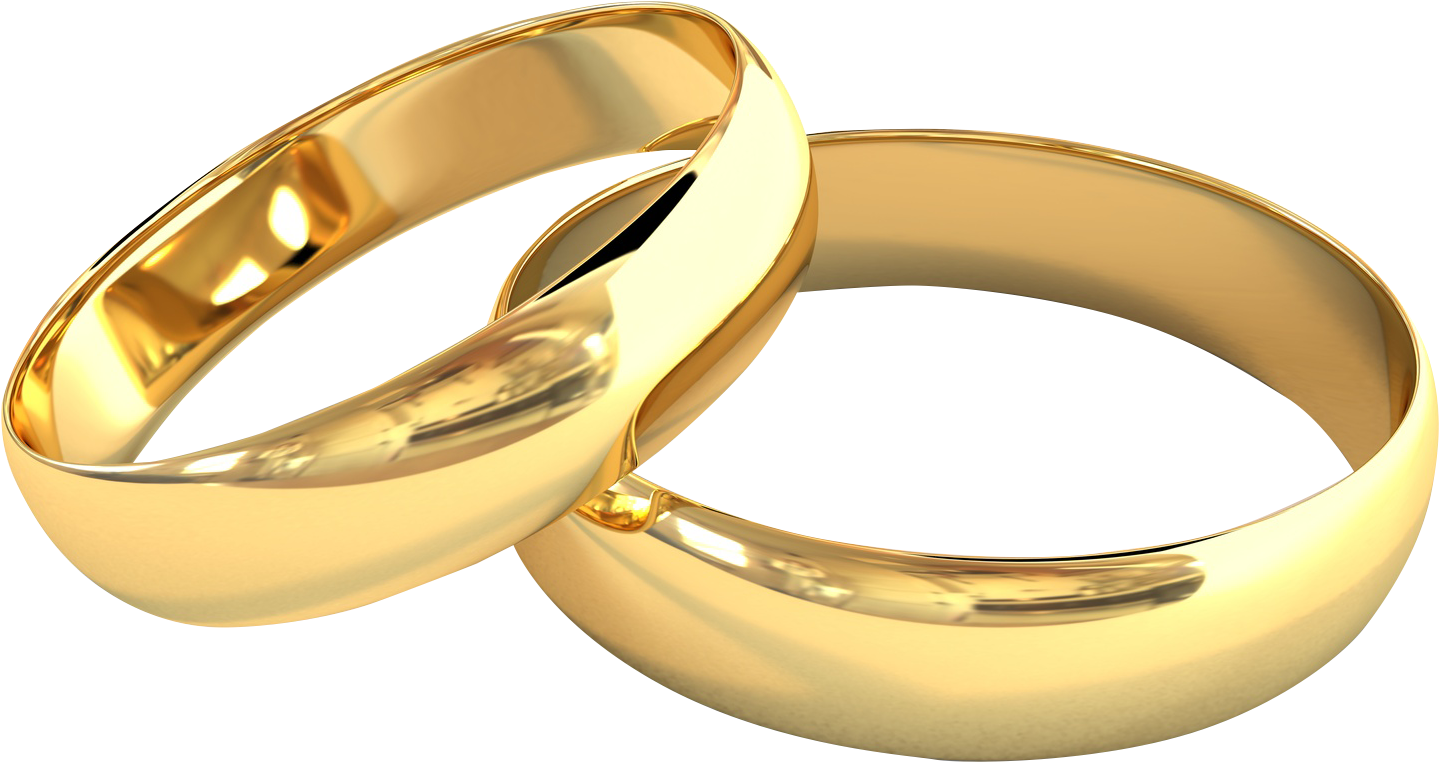 Golden Wedding Rings Interlocked