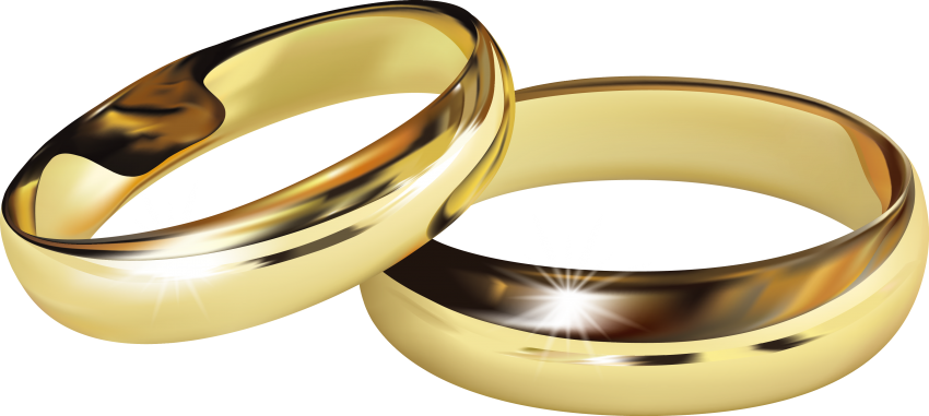 Golden Wedding Rings Transparent Background